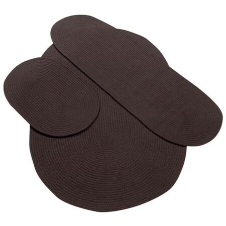 Better Trends Better Trends BRAL3PCCHS Alpine Solid Braided Rug Set; Chocolate - 3 Piece BRAL3PCCHS